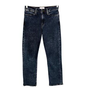 Frame 27 Le High Straight Jeans Trumbull Wash Blue Stretch Denim